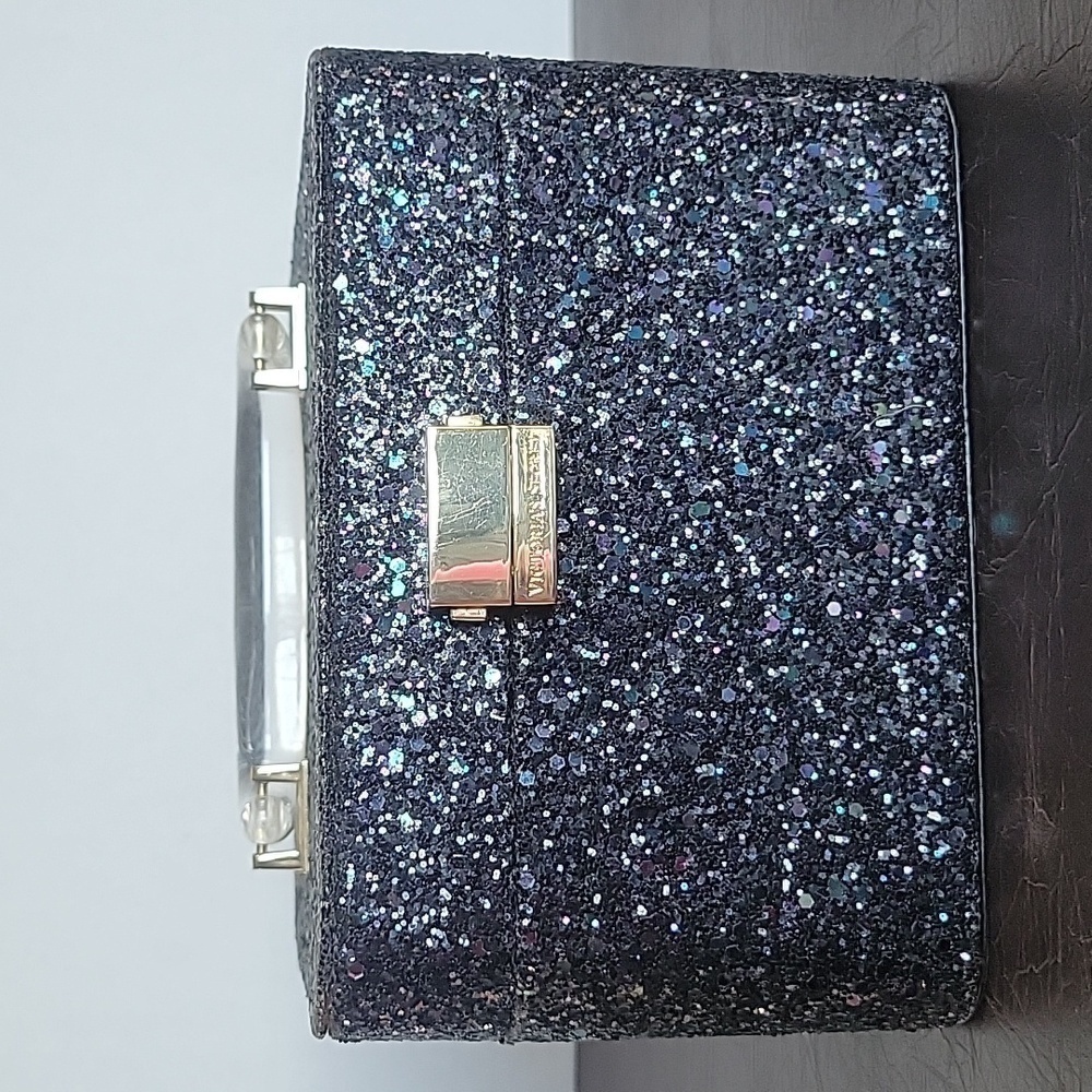 Rare HTF Victoria Secret Glitter Makeup Cosmetic Train Case/Box Holographic